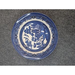 Churchill Blue Willow Bowl England Blue White Staffordshire China Dish 9in